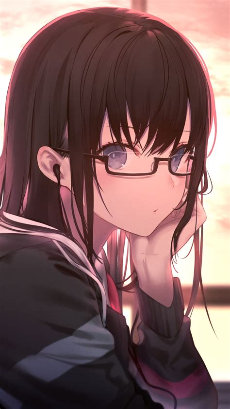 Cute Anime Girl With Glasses Wallpapers - Wallpaper Cave