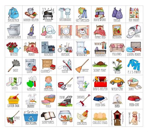 Free Printable Chore Charts for Kids | Chore Chart Clip Art