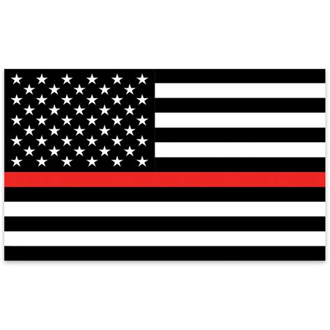 Firefighter Tribute American Flag - Black and White US Flag with Single Red Stripe - 3' x 5 ...