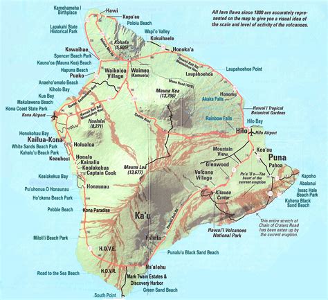 Map Of The Big Island Hawaii Printable Pdf