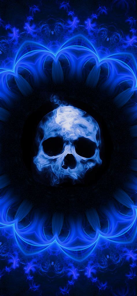 1125x2436 Skull Dark Blue Gothic Fantasy Iphone XS,Iphone 10,Iphone X ,HD 4k Wallpapers,Images ...