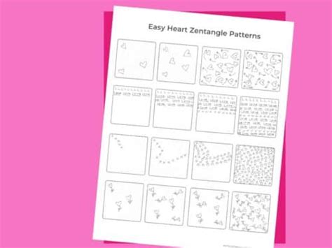 Zentangle Heart Patterns Step by Step