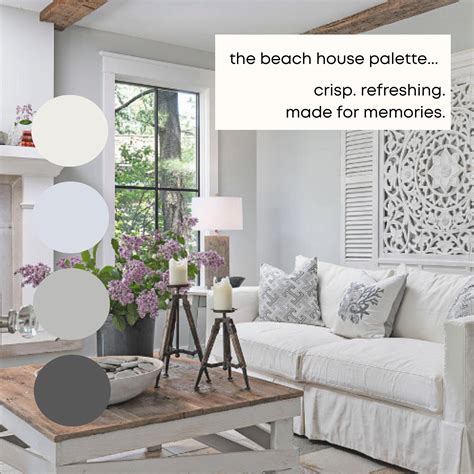 Beach House Benjamin Moore Paint Palette, Coastal Interior Paint Colors for Home, Beach Neutrals ...