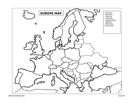 Blank Europe Coloring Map - Coloring Home