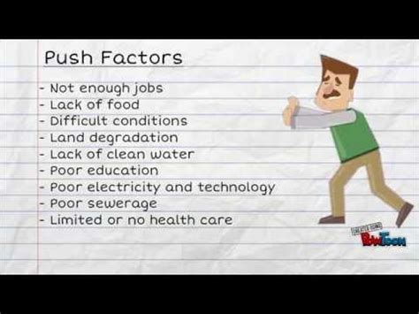 push pull factors worksheet