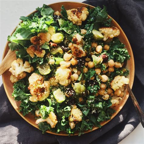 Roasted Cauliflower Brussels Sprouts Salad - Living Kitchen Wellness