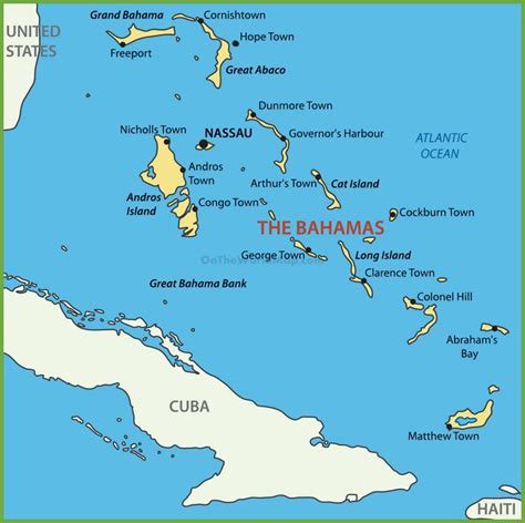 Bahama islands map - Ontheworldmap.com