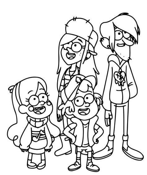 Characters in Gravity Falls coloring page - Download, Print or Color ...