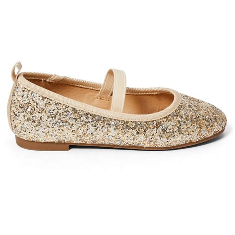 K-D Infant Girls Glitter Ballet Flats - Gold | BIG W