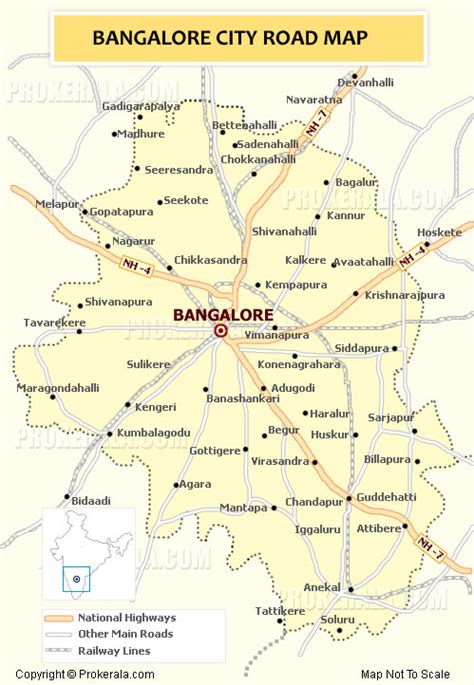 Bangalore Map | Bangalore City Map | Banaglore Urban Road Network Map