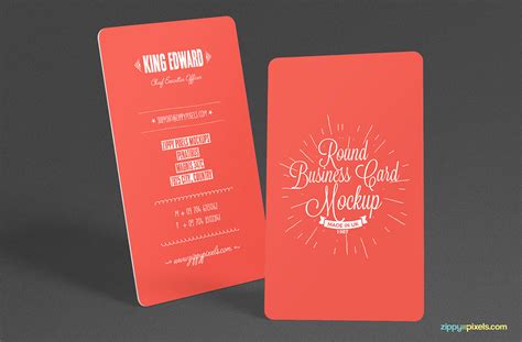 Free Stylish Round Business Card Mockup on Behance