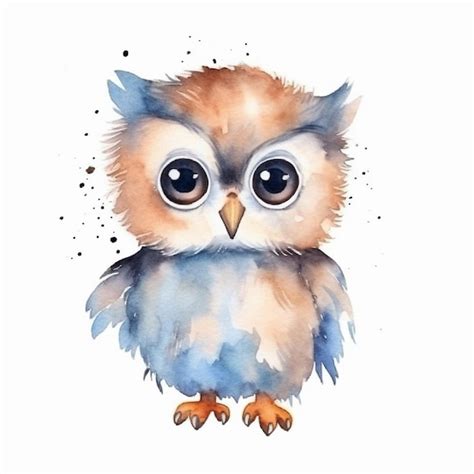 Premium Photo | Watercolor painting of an owl