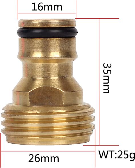 2 Pack Brass Garden Hose Tap Connector,3/4 inch Brass Male Threaded Tap Connector for Hose Pipe ...