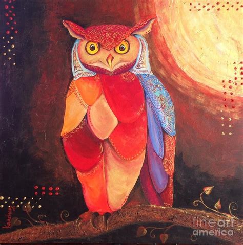 The Magical Mystical Owl Painting by Kanchan Mehendale