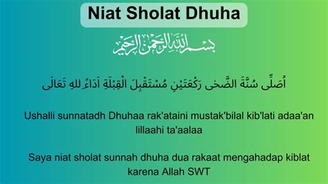 Niat Sholat Dhuha dan Cara Sholat Dhuha Serta Doa Dhuha