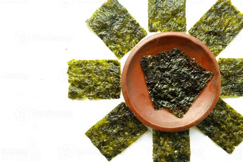 nori seaweed isolated on white background. Japanese food nori. Dry seaweed sheets. 15961923 ...