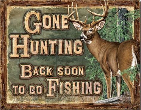 Wholesale Metal Tin Sign - Gone Hunting