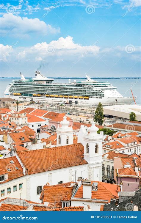 Cruiser Ship in the Cruise Port of Lisbon Editorial Photo - Image of european, harbor: 101730531