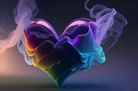 Premium AI Image | A heart rainbow smoke