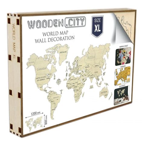 Wooden World Wall Map Puzzle - Extra Large