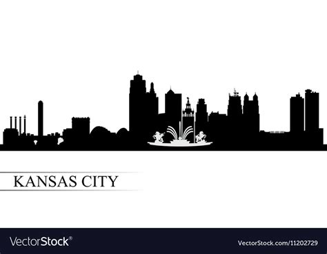 Kansas city skyline silhouette background Vector Image