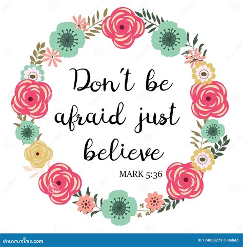 Vector Don`t Be Afraid Just Believe Bible Verse. Stock Vector - Illustration of poster, lord ...