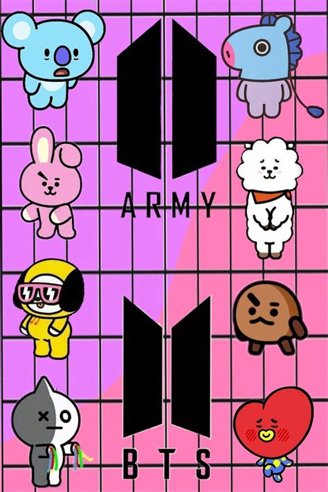 Download Cooky Bt21 Pink BTS Logo Wallpaper | Wallpapers.com