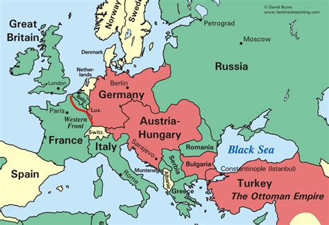 World War 1 European Map