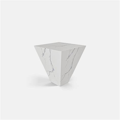 Modern Trapezoid Sintered Stone End Table For Living Room | Shop Now