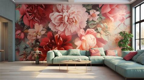 Premium AI Image | 3d floral wallpaper for walls