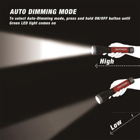 CRAFTSMAN LED flashlight 700-Lumen 3 Modes LED Spotlight Flashlight with Batteries Included ...