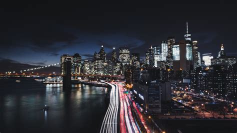 Download 2048x1152 wallpaper new york, city, night, road, buildings, dual wide, widescreen ...