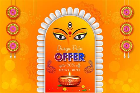 durga puja offer sale banner background design creative durga puja sale banner 10961447 Vector ...