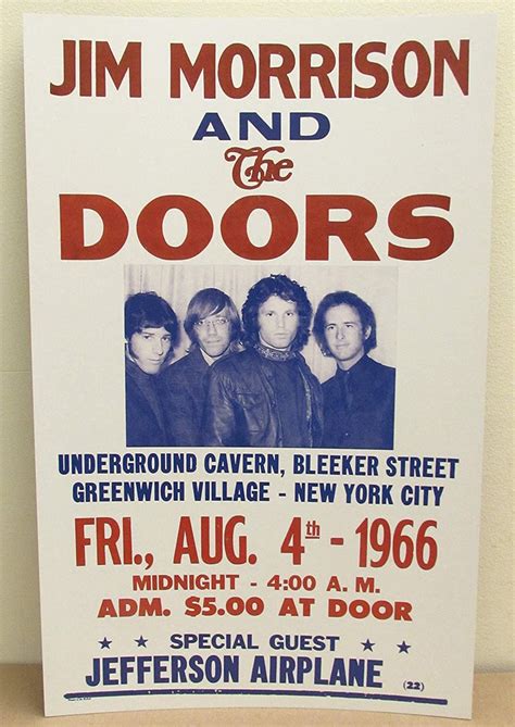 Vintage Doors Concert Poster 1966 NYC Jim Morrison Village | Etsy