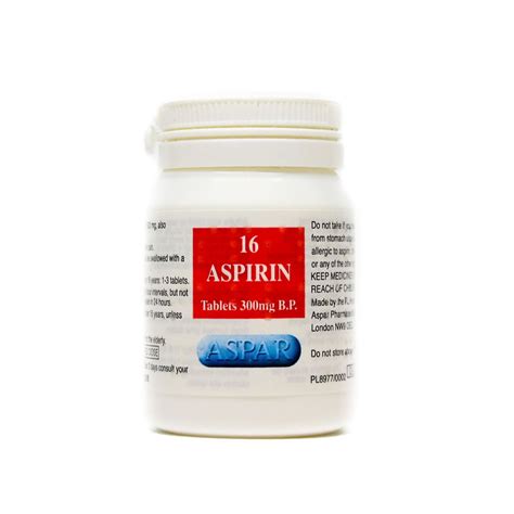 Aspar Aspirin 300MG Tablets Tub 16s - Go Tiny