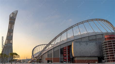 Khalifa International Stadium ,one of the the 2022 fifa world cup stadium with the torch tower ...