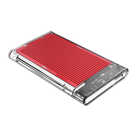 2.5 inch hard disk enclosure - transparent / aluminum - red - Orico