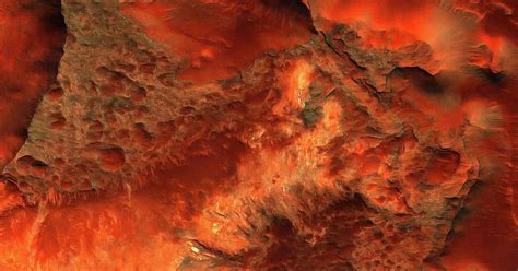 Mars surface Art Print for sale. Red and orange digital painting from a photo (credit: NASA/JPL ...