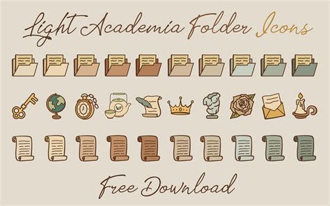 Light Academia Aesthetic Folder Icons Mac - Free Desktop Icons Free Desktop Icons, Mac Desktop ...