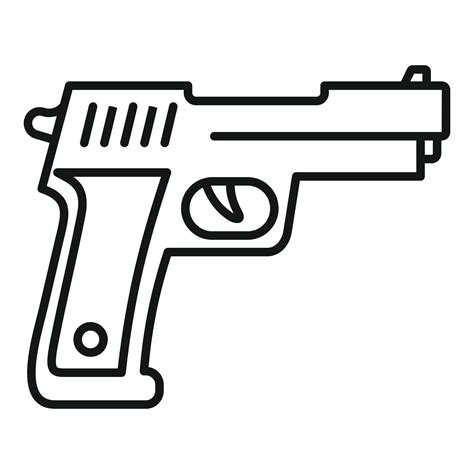 Policeman pistol icon, outline style 14607332 Vector Art at Vecteezy