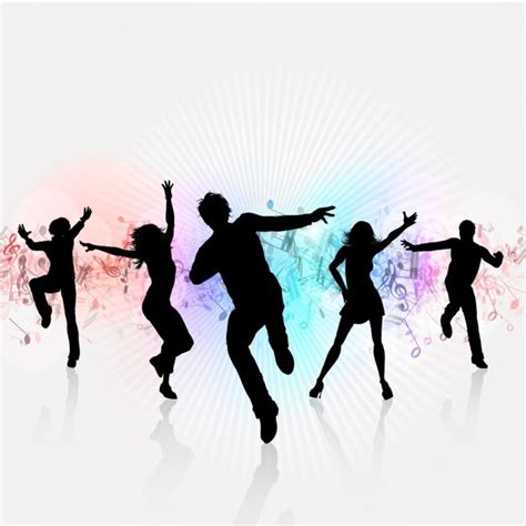 Free Vector | White party background with dancing silhouettes