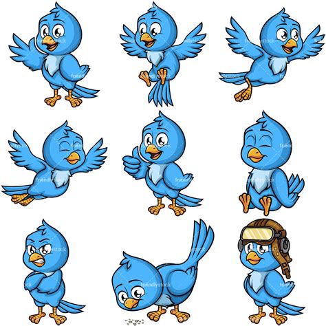 Blue Bird In Flight Cartoon Vector Clipart - FriendlyStock