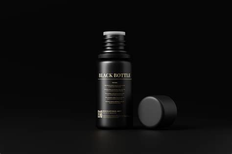 Black Bottle Mockups - Mockup Free