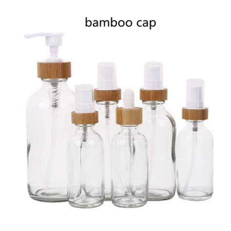 Buy Wholesale China 120ml 240ml 480ml Glass Pump Spray Bottle With Bamboo Cap Empty Makeup ...