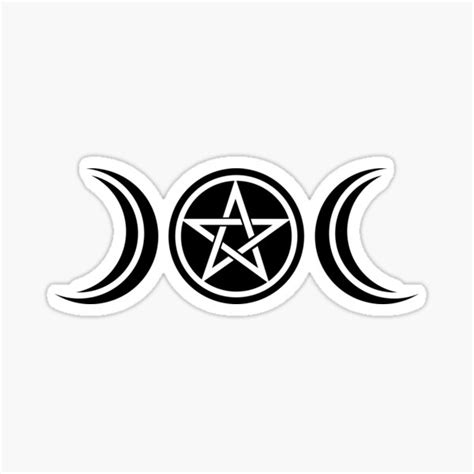 "Wicca, Triple Moon, Goddess, Symbol, Pentagram, Magic" Sticker for Sale by Anne Mathiasz ...