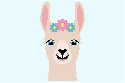 Cute Llama SVG Cut Files, Happy Farm Animal, Llama Face