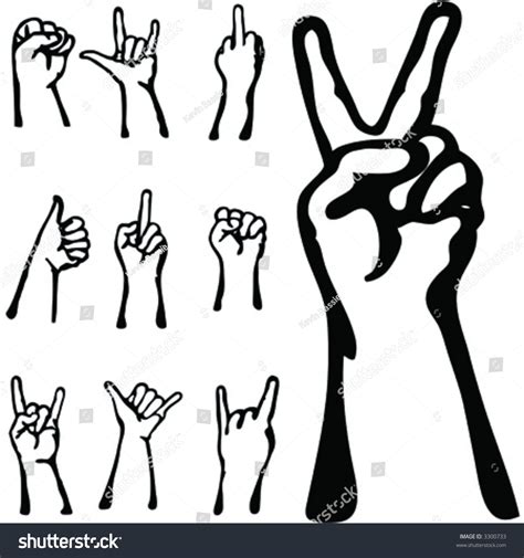 Vector Hand Signs - 3300733 : Shutterstock