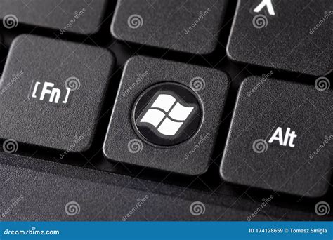 The Windows Button on a Black Laptop Notebook Keyboard Macro Extreme ...