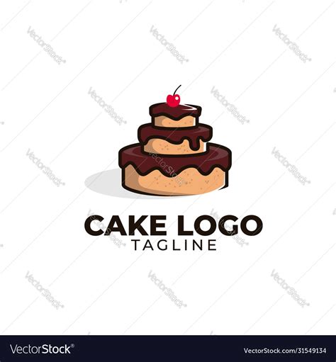 Cake cute cartoon logo template Royalty Free Vector Image