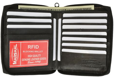 RFID Blocking Mens Leather Zippered Wallet RFID 702 (C) - Walmart.com